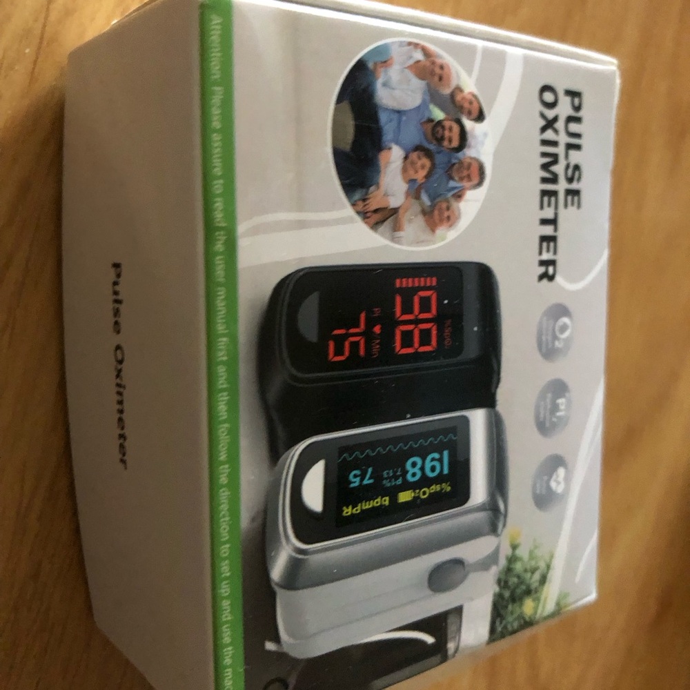 Pulse Oximeter Fingertip Monitor - Black and Silver